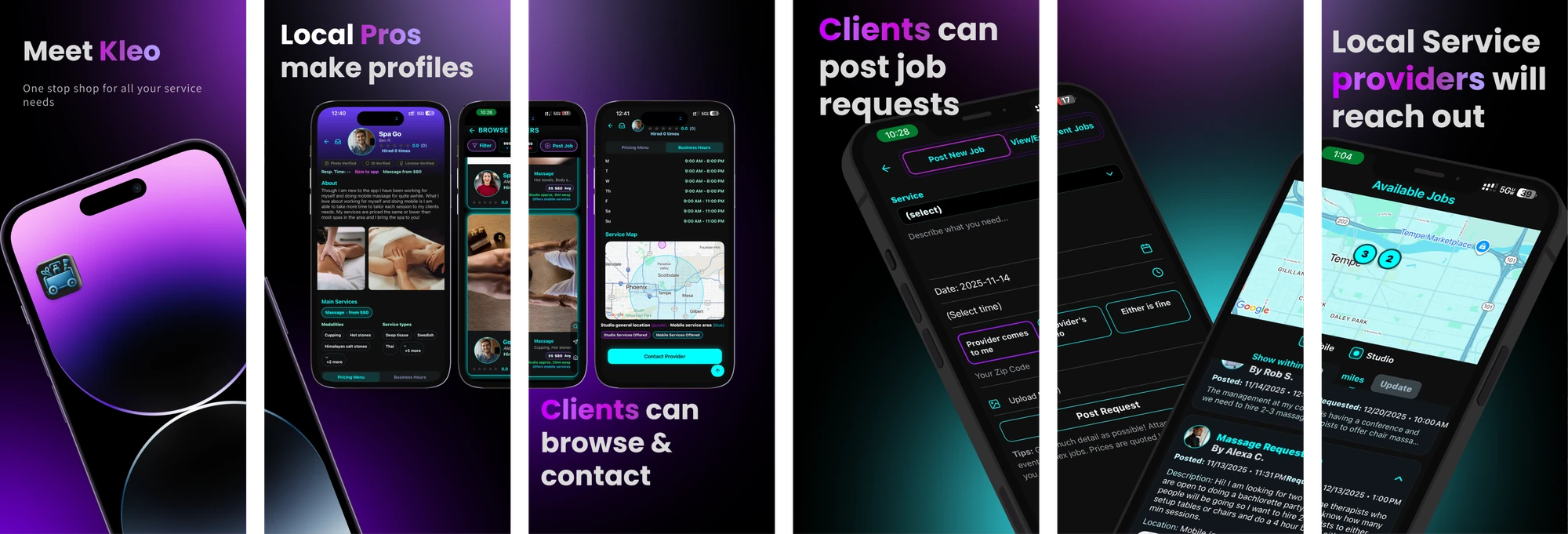 Kleo app screenshots