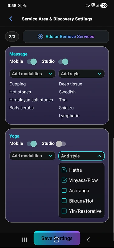 Service selector